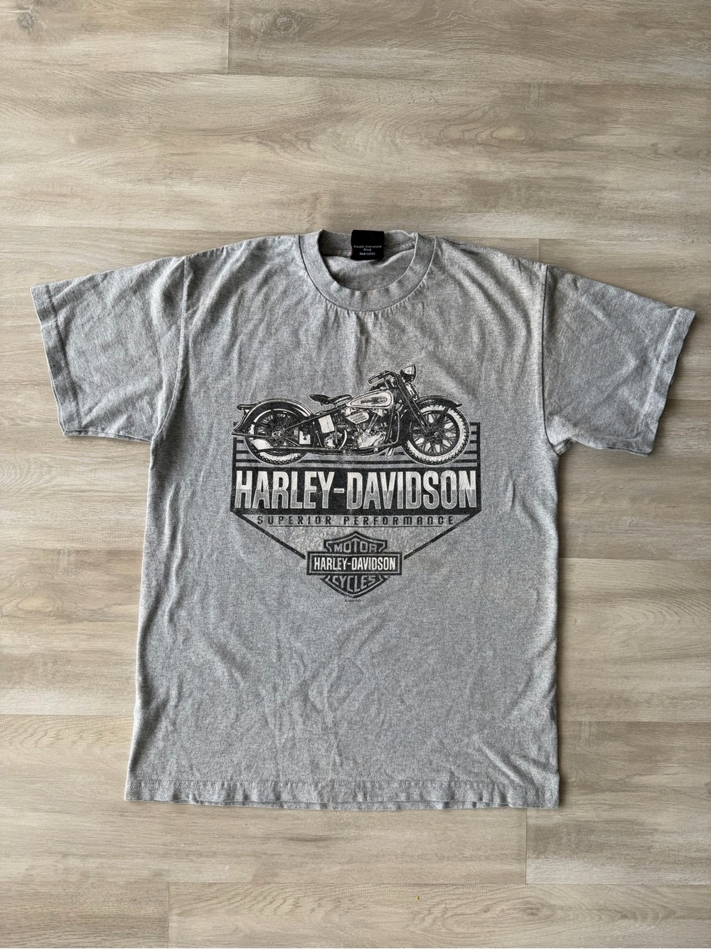 Harley-Davidson Gray Short Sleeve Tee with Motorcycle Army Navy Graphic
